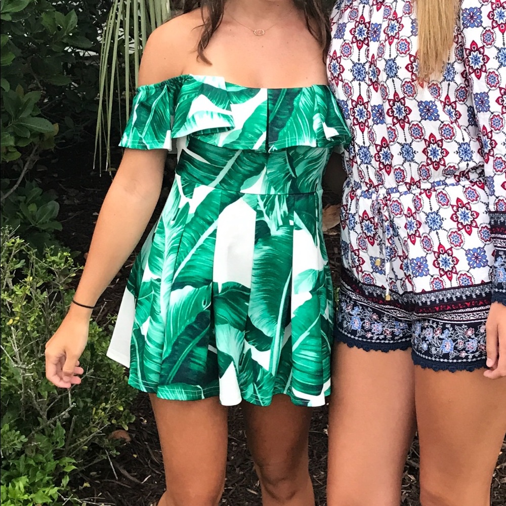 Palm Print Romper